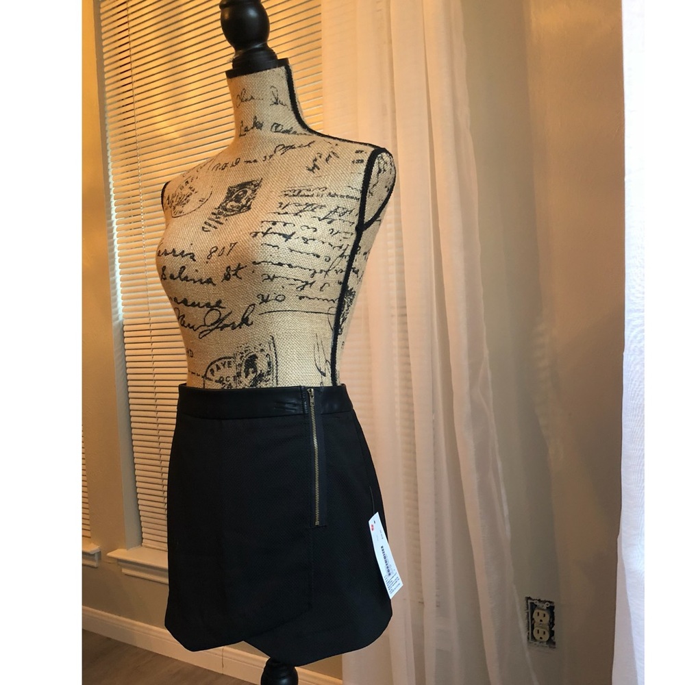 BNWT Black Angled Zipper Skirt - High Waist